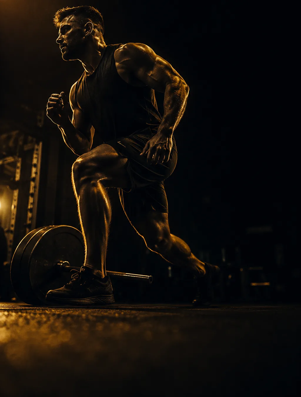 Gym member training on the training floor